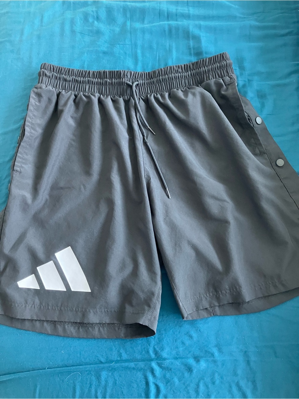adidas Men's Black Athletic Shorts with Side Snap Detail